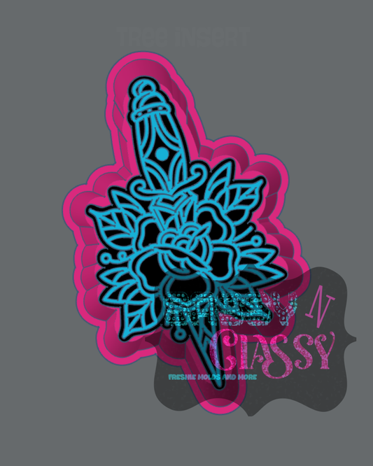 Floral Dagger Tattoo Freshie Mold
