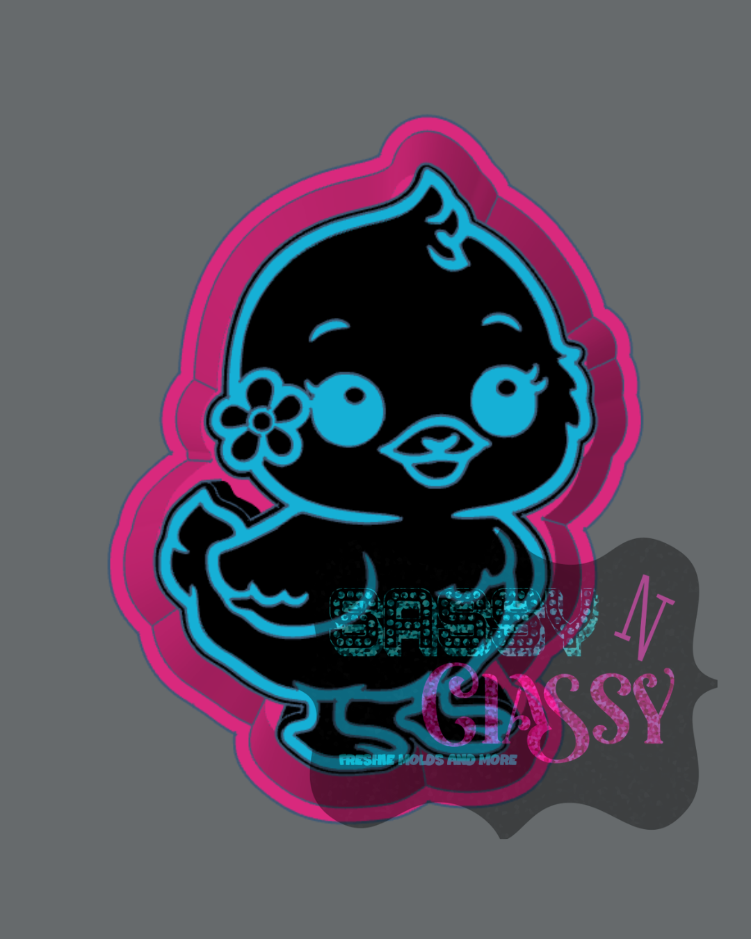 Chick with Flower Freshie Mold