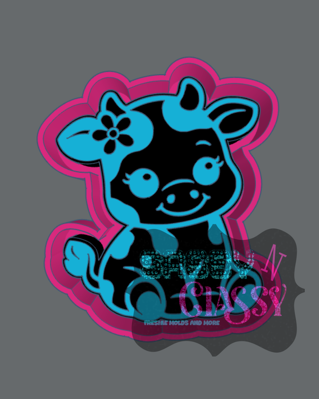 Cow with Flower Freshie Mold