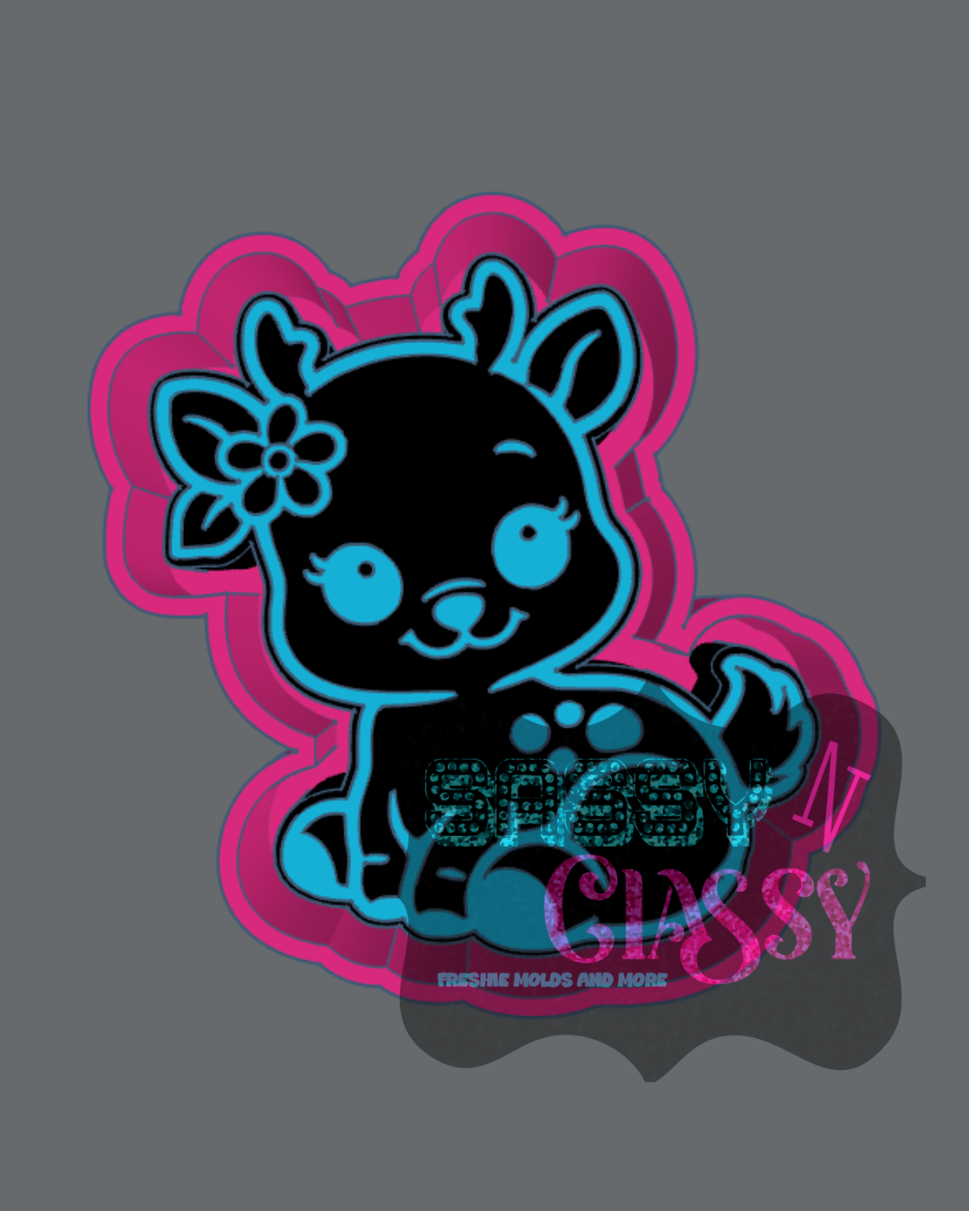 Baby Deer with Flower Freshie Mold