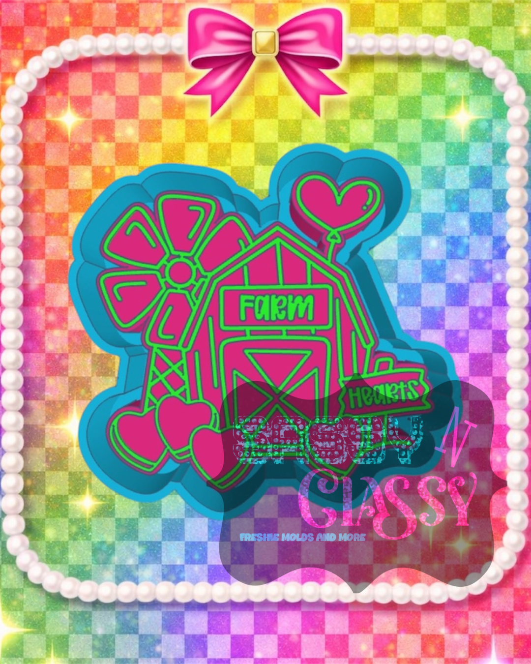 Cute Valentine's Farm Freshie Mold