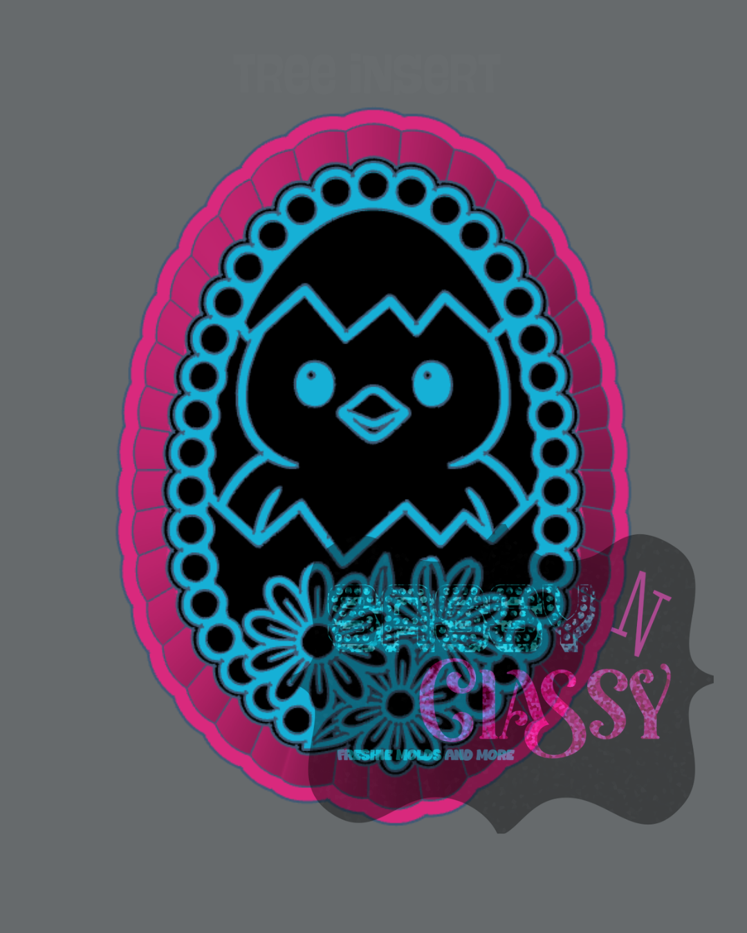 Jeweled Chick in Egg Freshie Mold