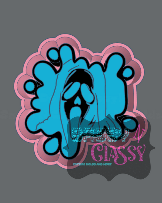 Ghost Face Splatter Freshie Mold