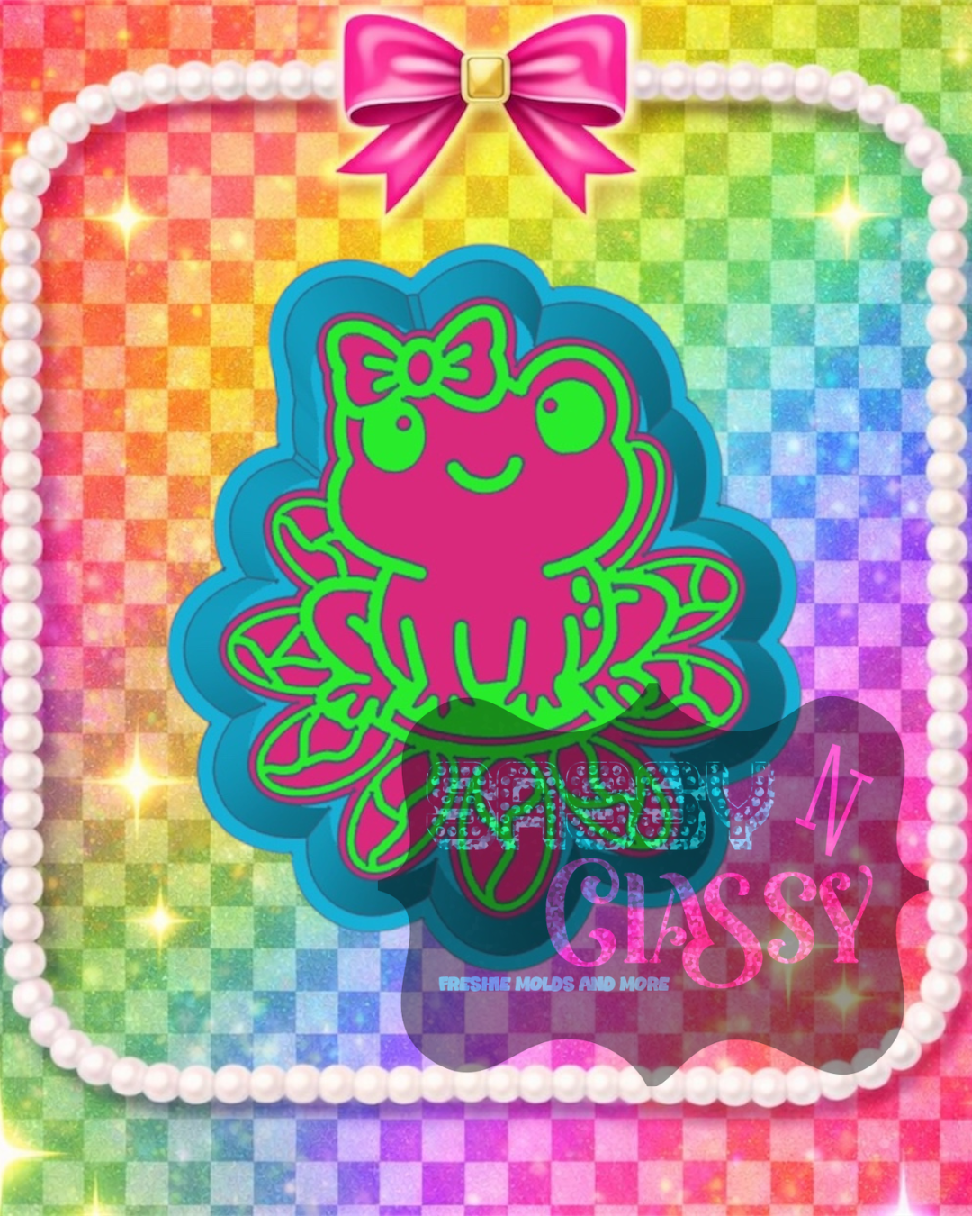 Frog on Turquoise Lily Pad Freshie Mold