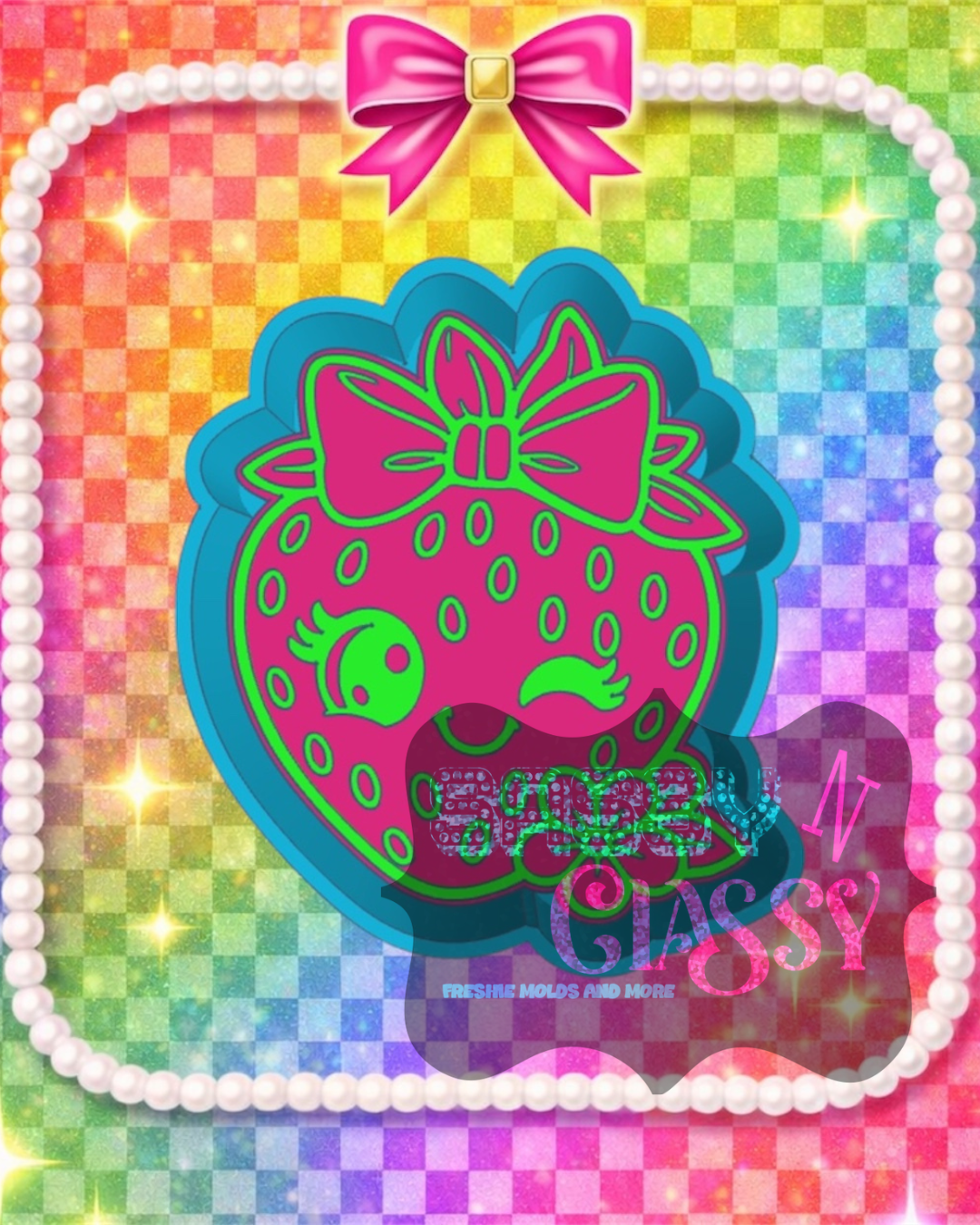 Cute Strawberry Freshie Mold