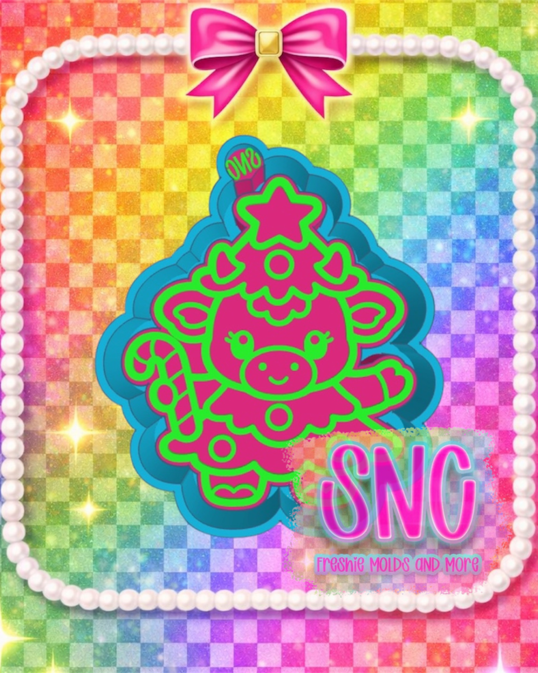 Christmas Tree Cow Freshie Mold