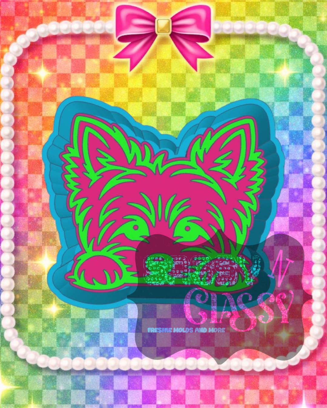 Peeking Yorkie Freshie Mold