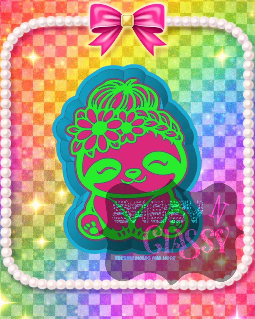 Messy Bun Sloth Freshie Mold