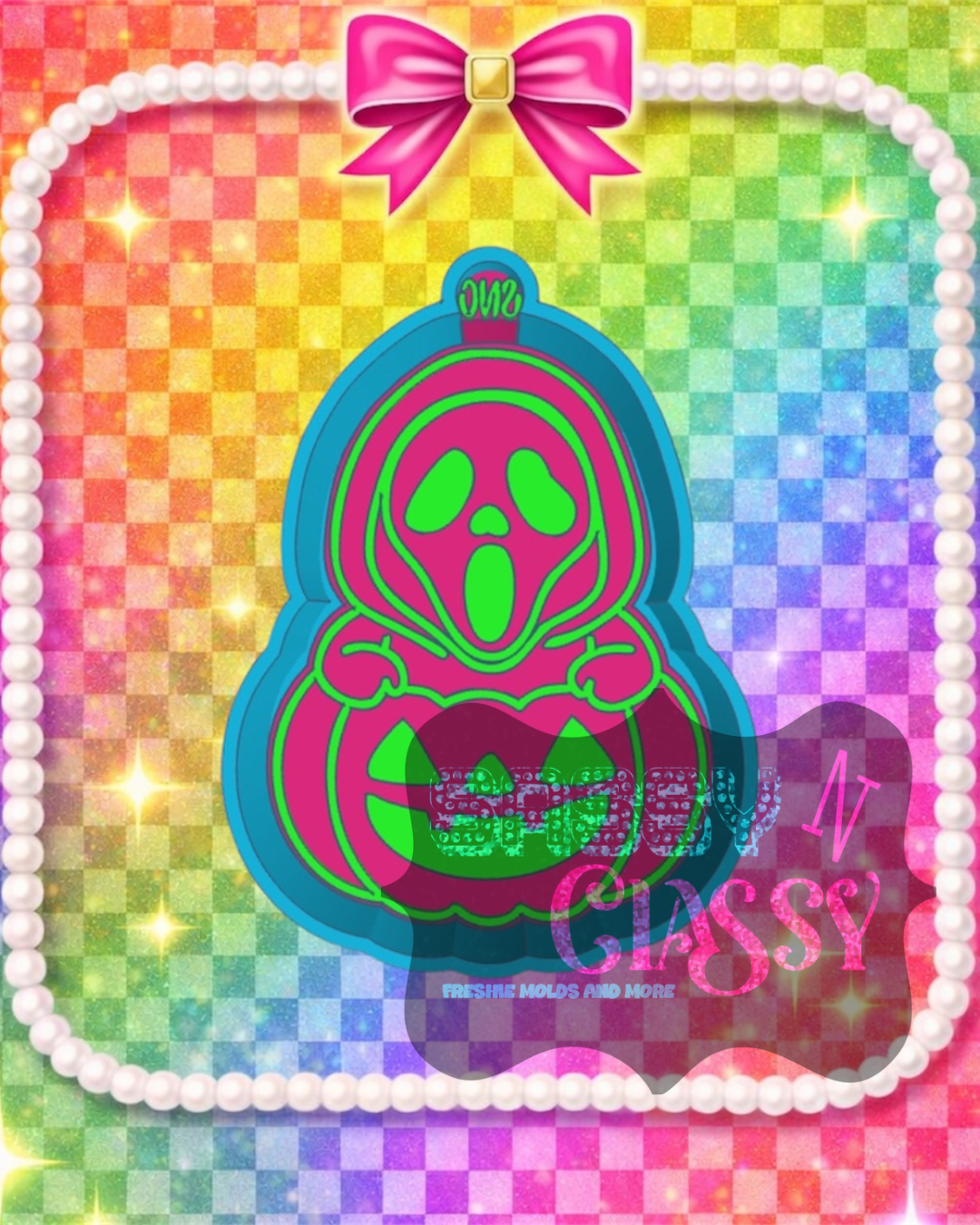 Ghost Face Pumpkin Freshie Mold