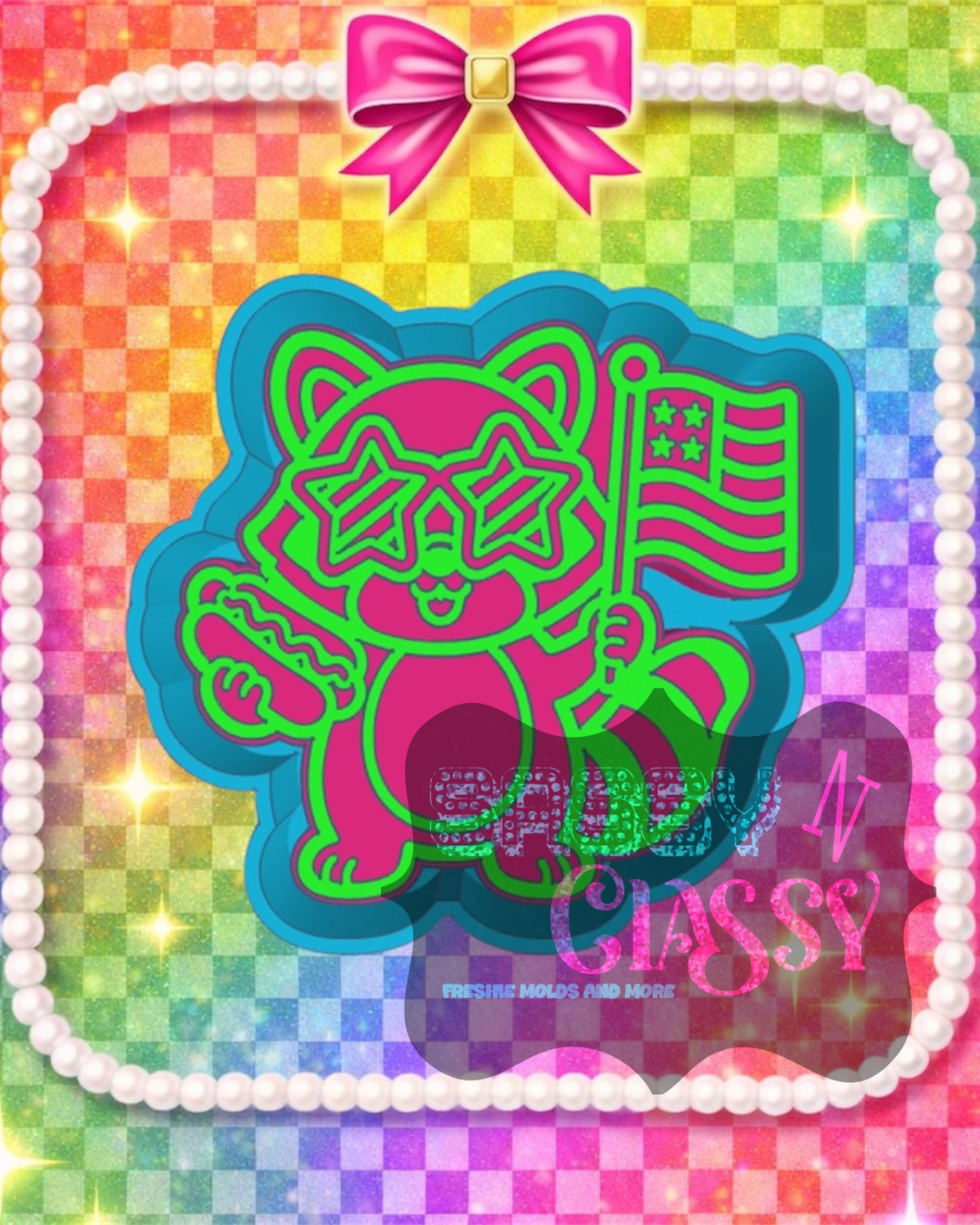 Patriotic Raccoon Freshie Mold