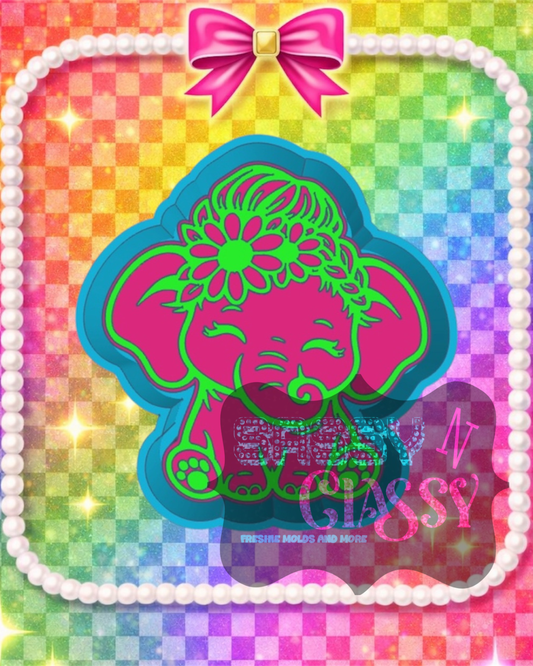 Messy Bun Elephant Freshie Mold
