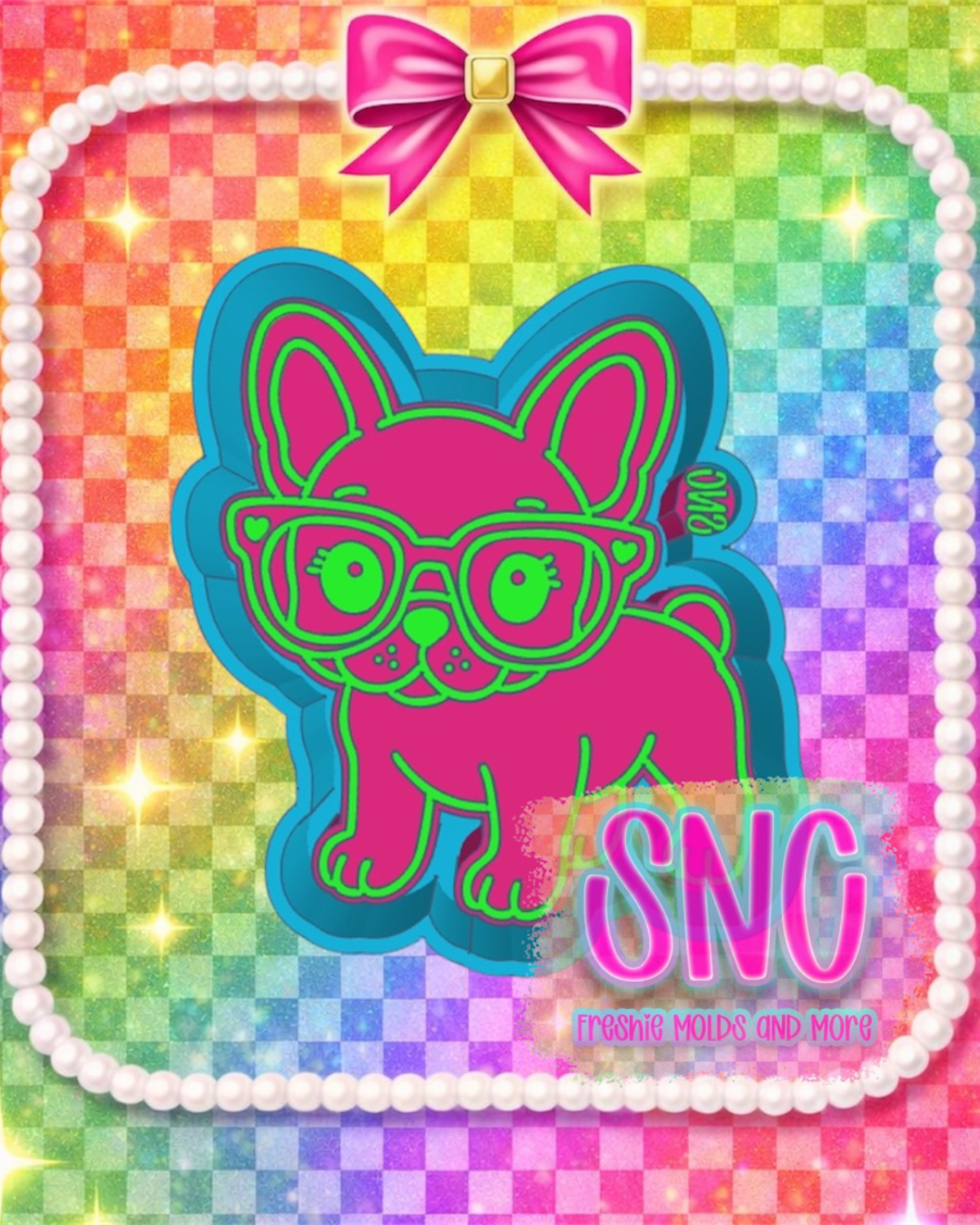 Frenchie in Oversized Glasses Freshie Mold