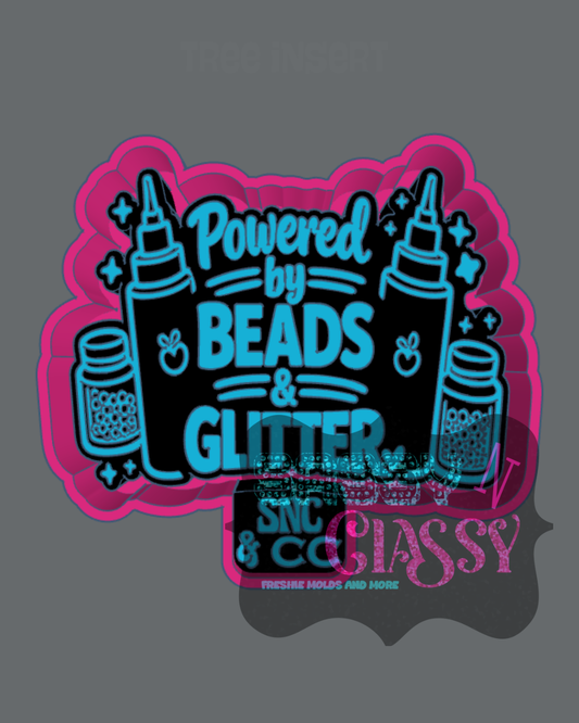 Powered by Beads and Glitter with Details Freshie Mold