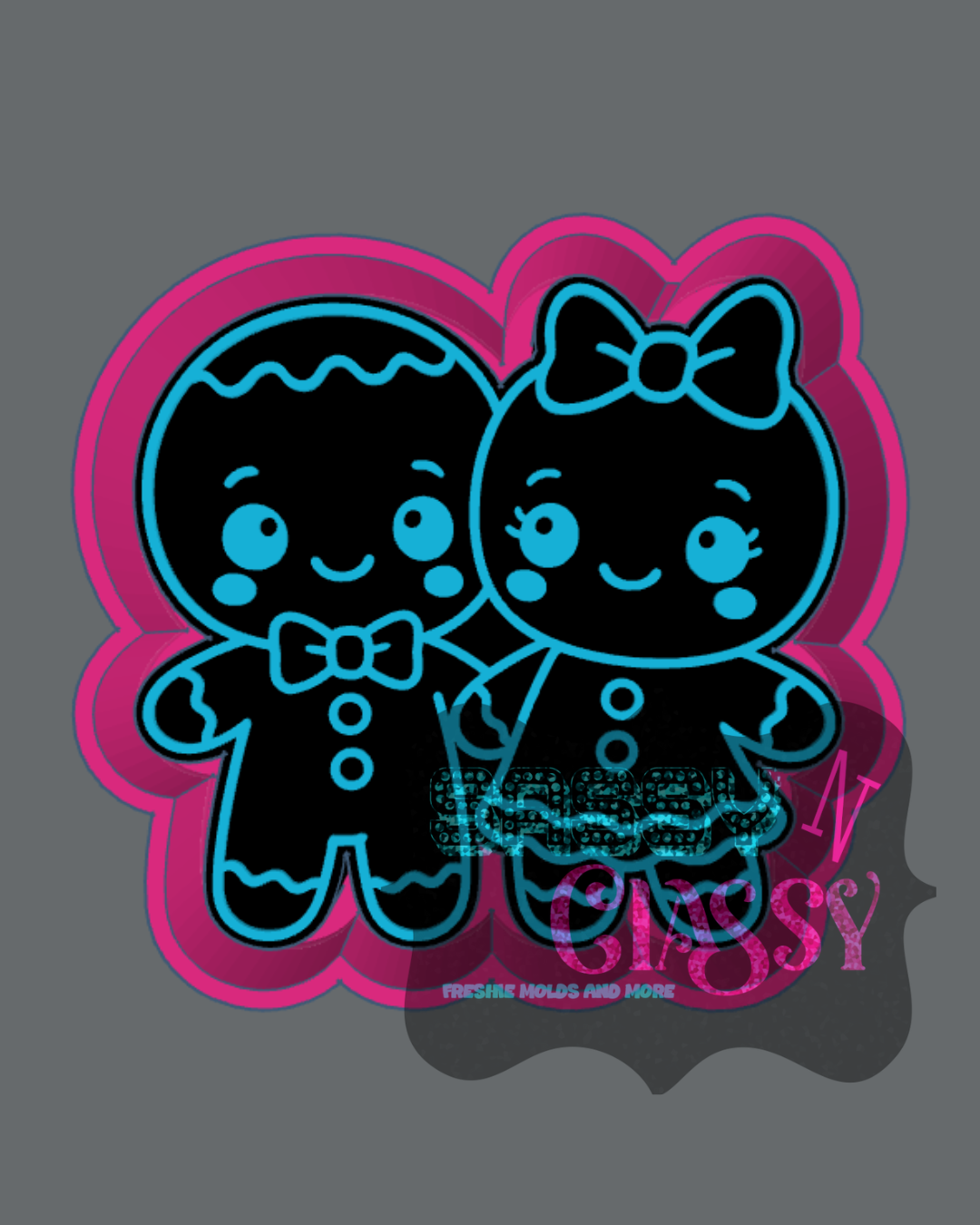 Gingerbread Couple Freshie Mold