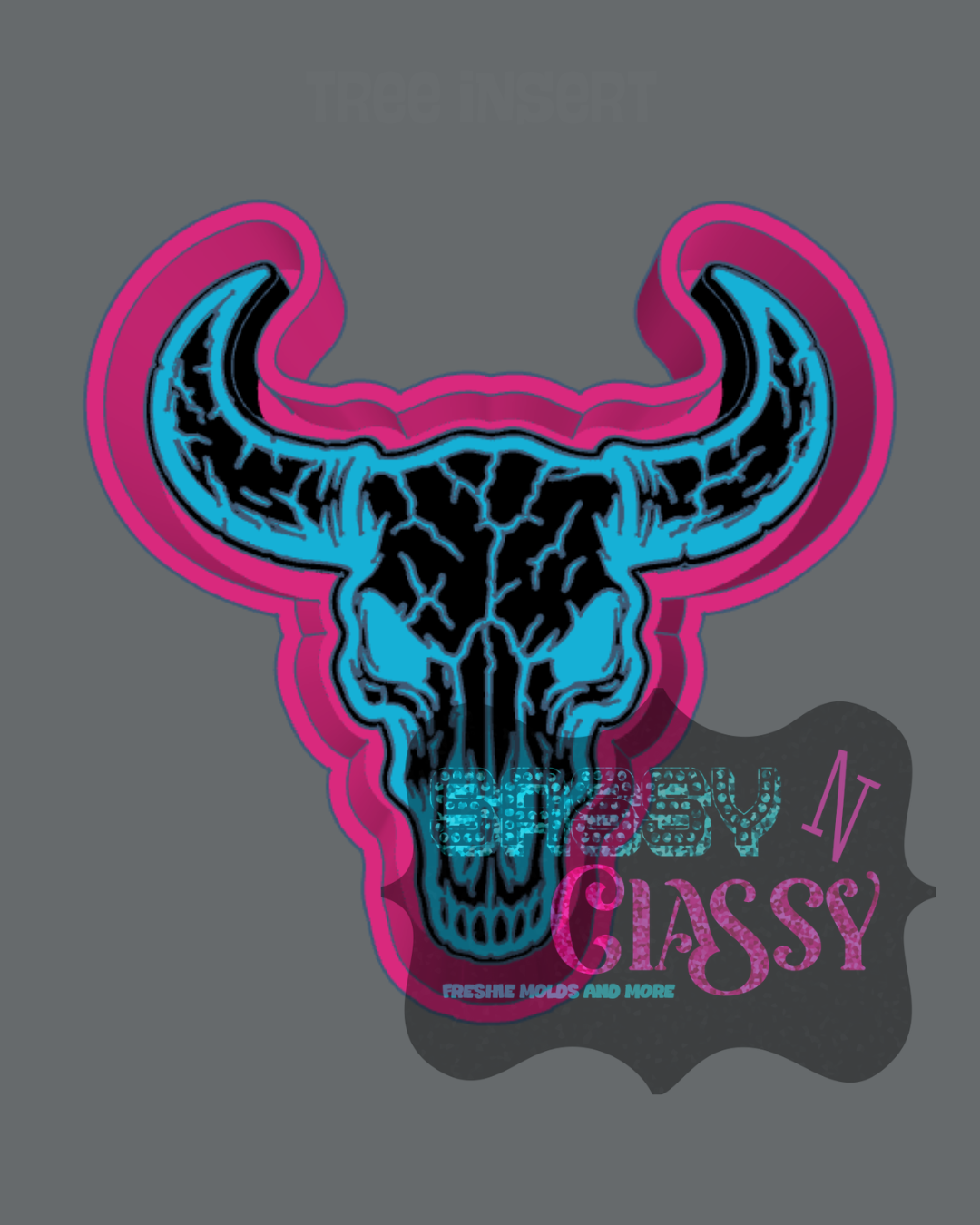 Cracked Bull Skull Freshie Mold