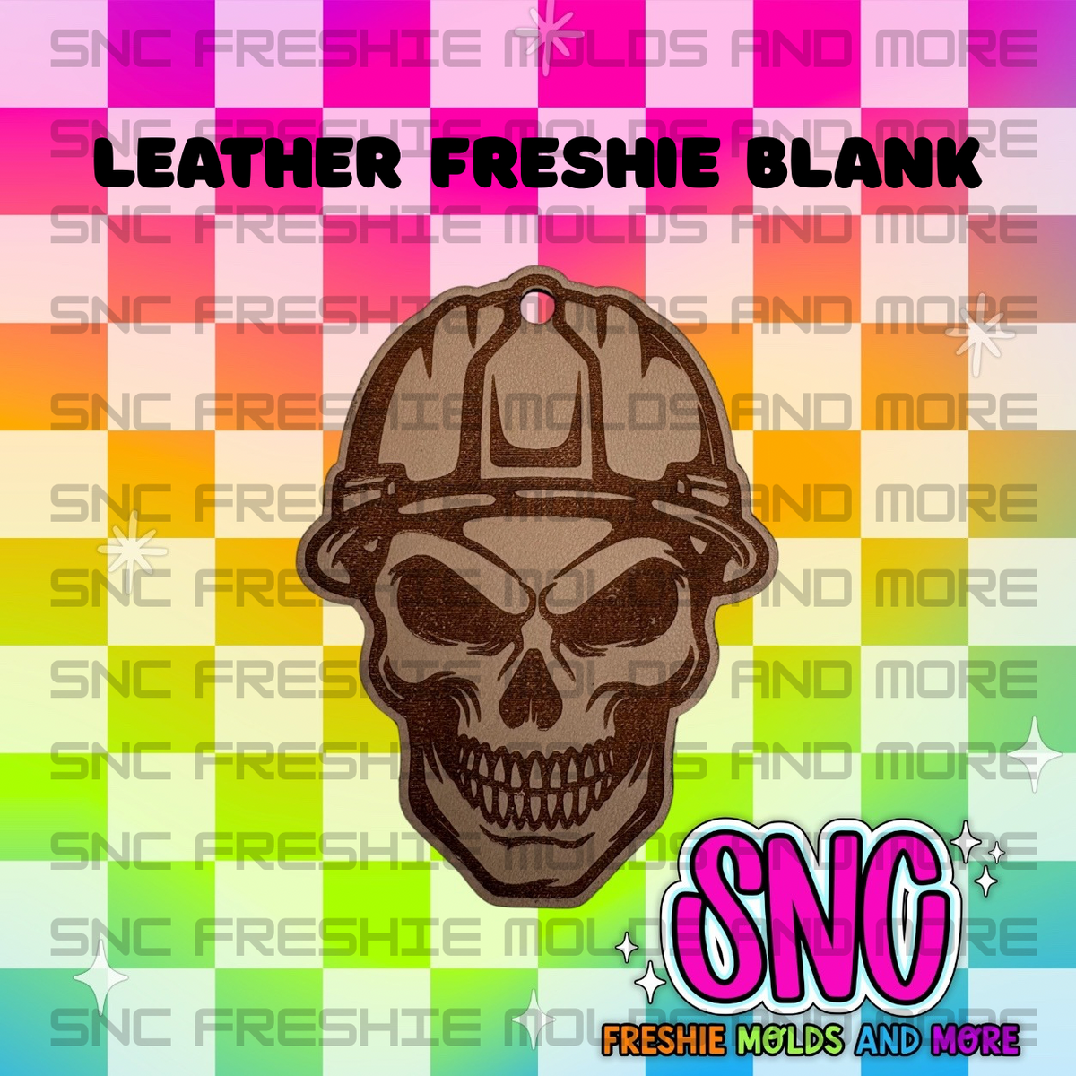 Hardhat Skull Leather Freshie Blank