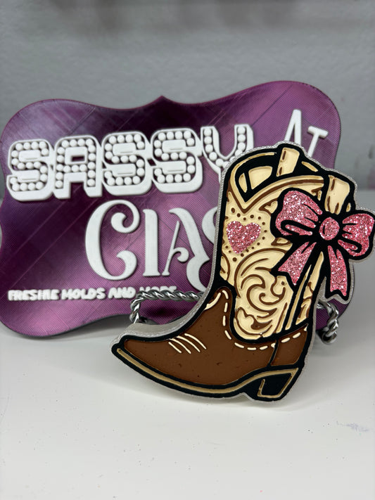 Heart Boot with Bow Freshie Mold