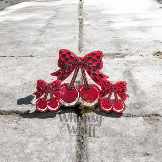 Cherries with Checkered Bow Freshie Mold