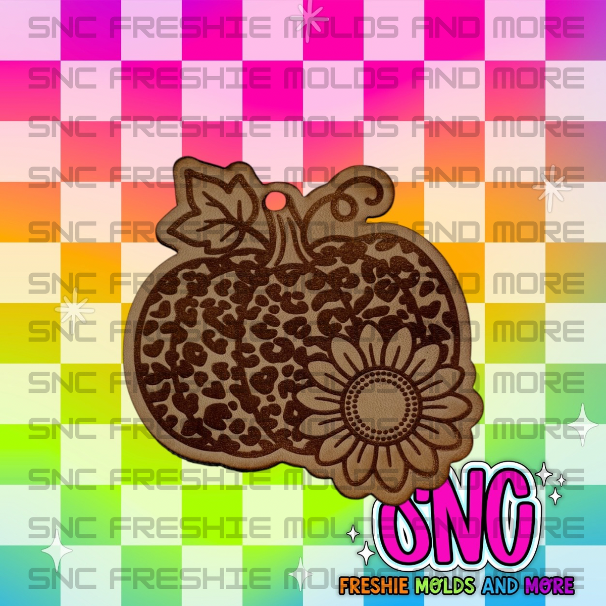 Leopard Pumpkin with Sunflower Leather Freshie