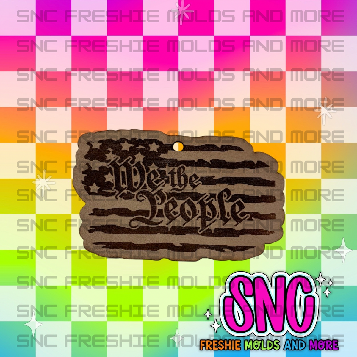 We The People Flag Leather Freshie