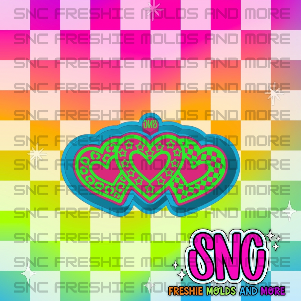 Heart Trio Freshie Mold