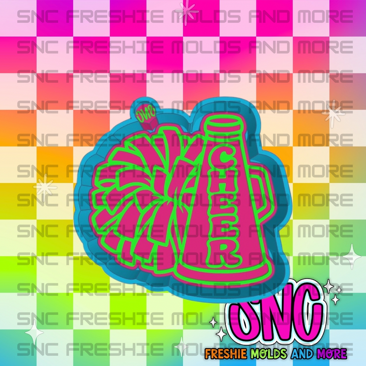 Cheer Pom and Megaphone Freshie Mold