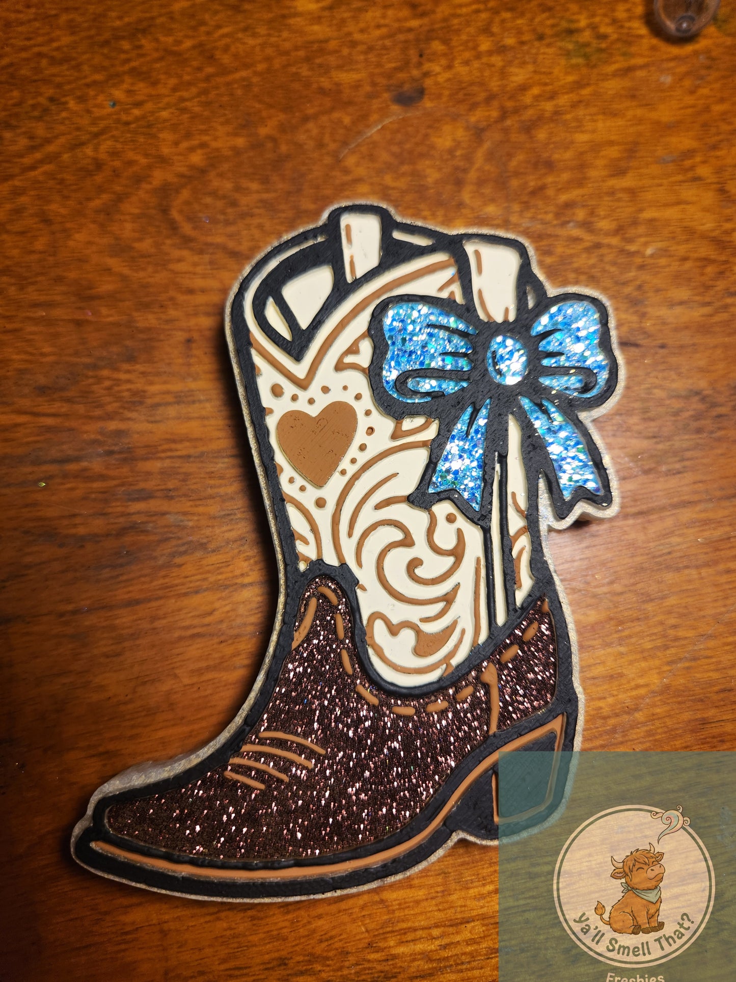 Heart Boot with Bow Freshie Mold