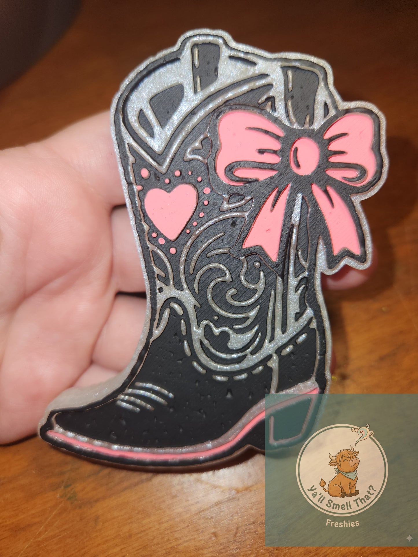 Heart Boot with Bow Freshie Mold