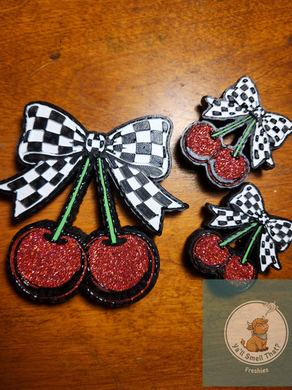 Cherries with Checkered Bow Freshie Mold