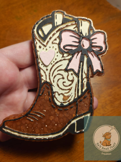 Heart Boot with Bow Freshie Mold