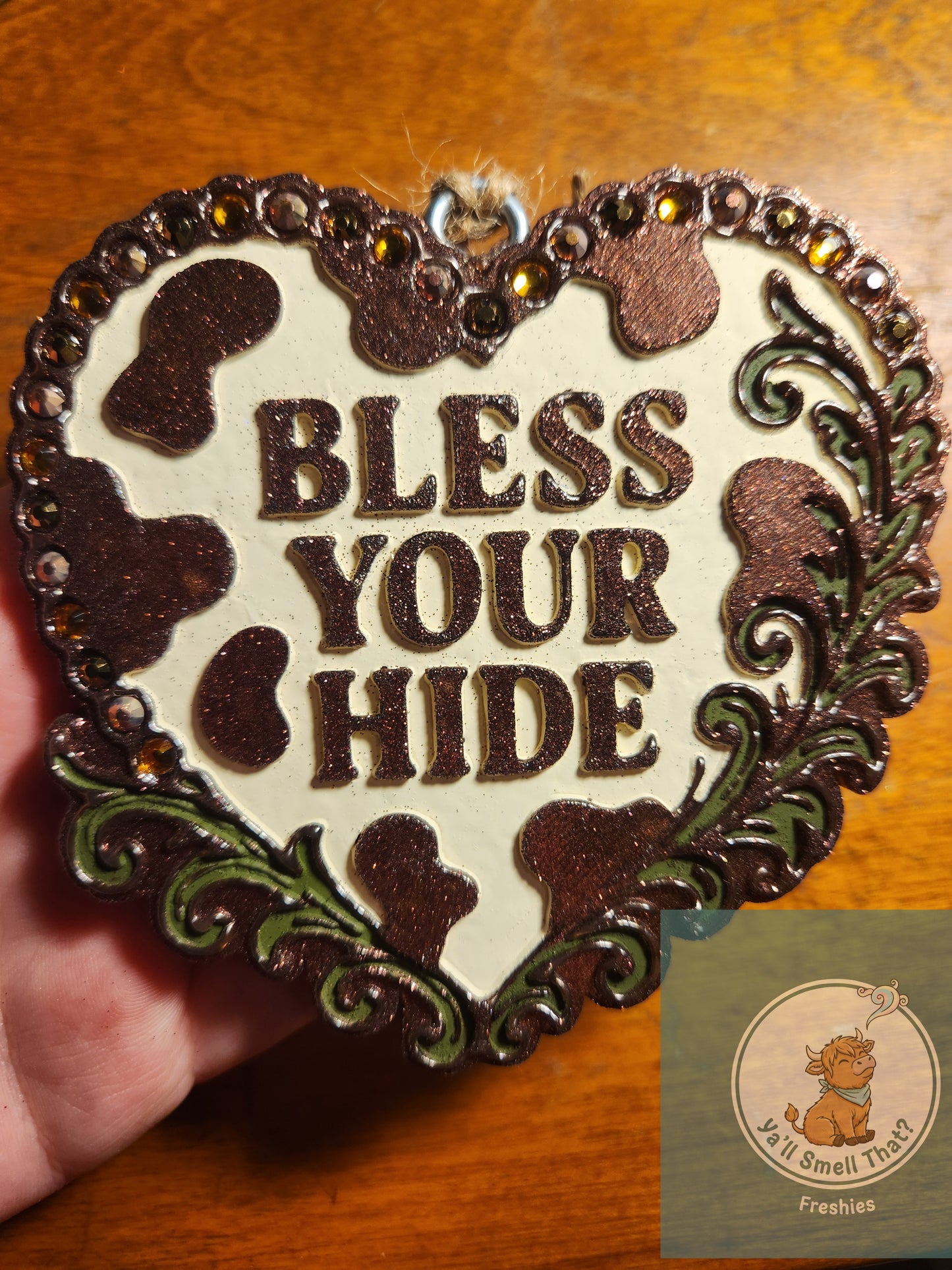 Tooled and Jeweled Bless Your Hide Freshie Mold
