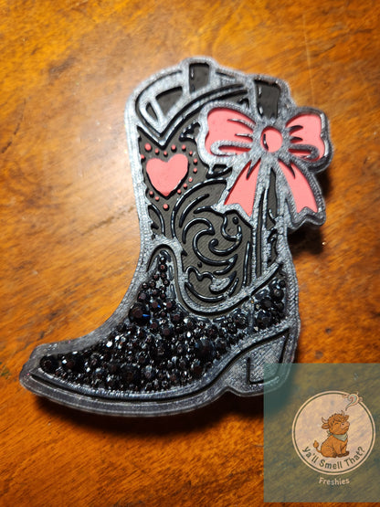 Heart Boot with Bow Freshie Mold
