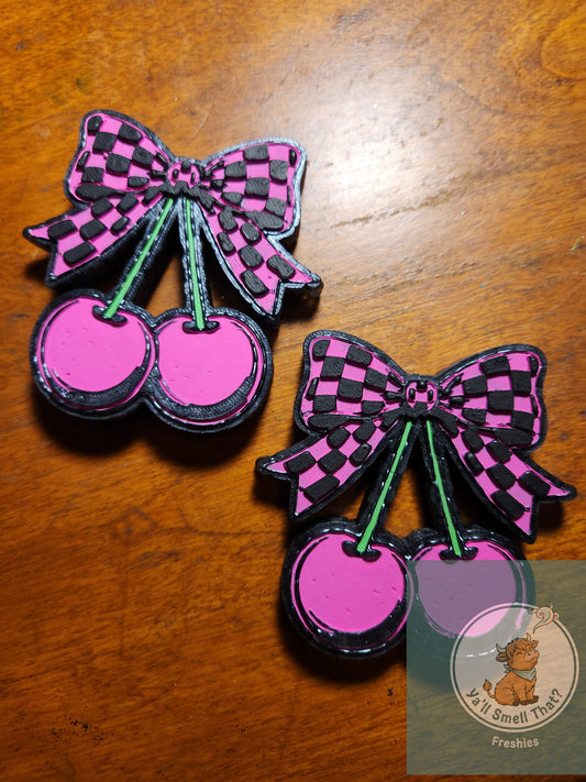 Cherries with Checkered Bow Vent Freshie Mold