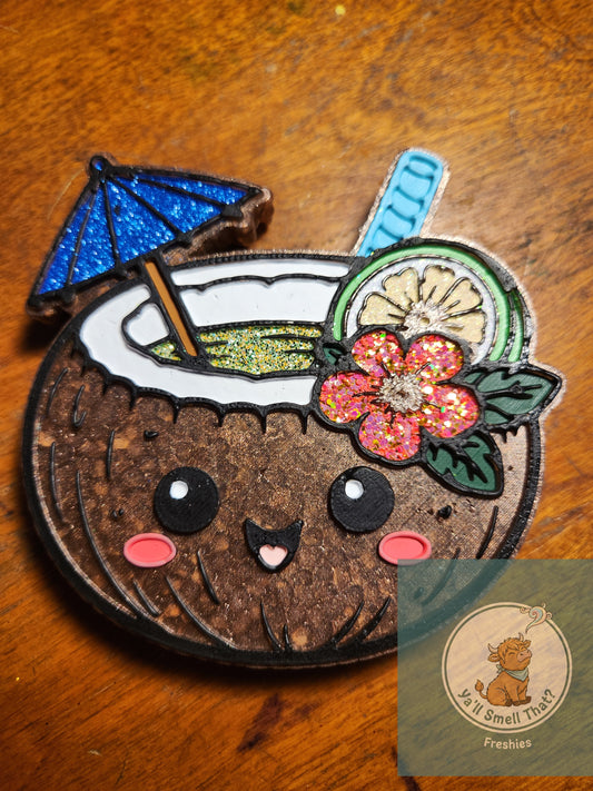 Cute Coconut Drink Freshie Mold