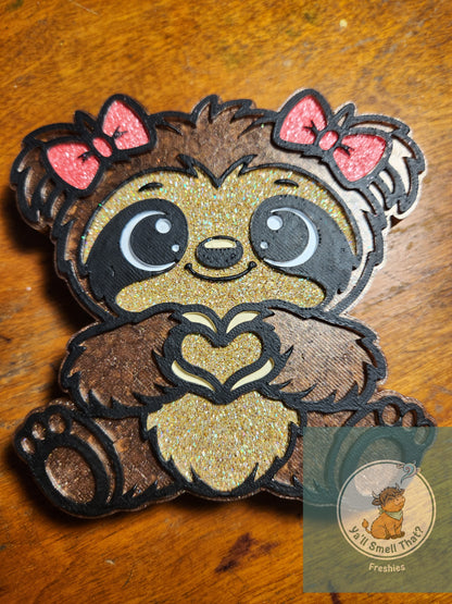 Hand Heart Baby Sloth Freshie Mold