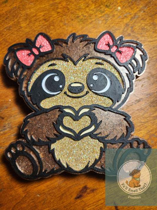 Hand Heart Baby Sloth Freshie Mold