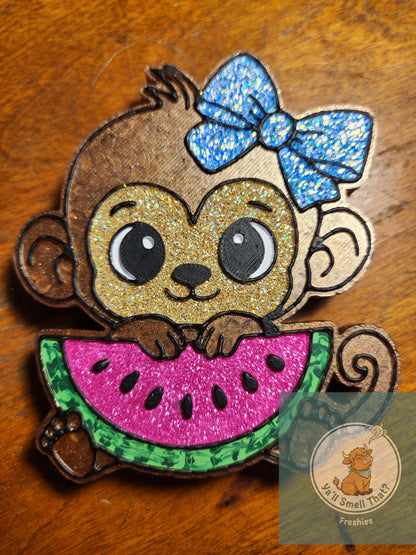 Monkey with Watermelon Freshie Mold