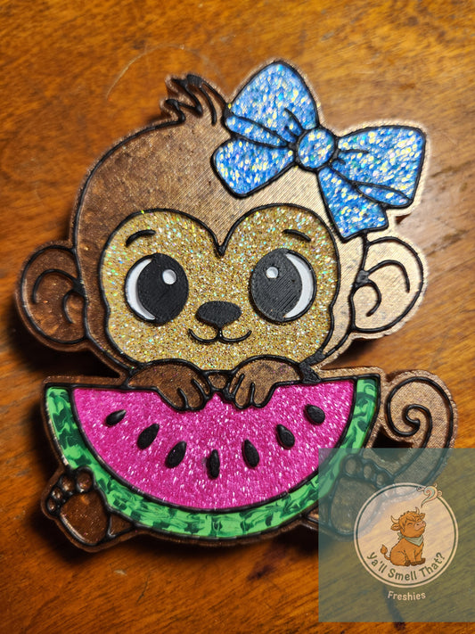 Monkey with Watermelon Freshie Mold