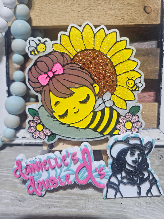 Sleeping Little Girl Bee Freshie Mold