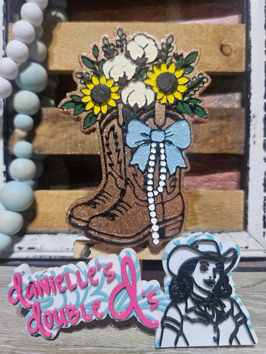 Country Floral Boots Freshie Mold