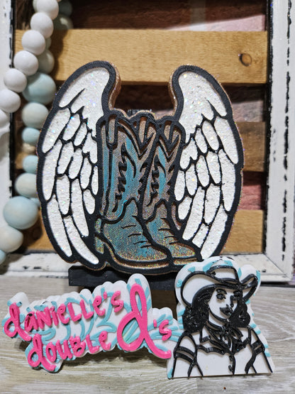 Cowboy Boots and Angel Wings Freshie Mold