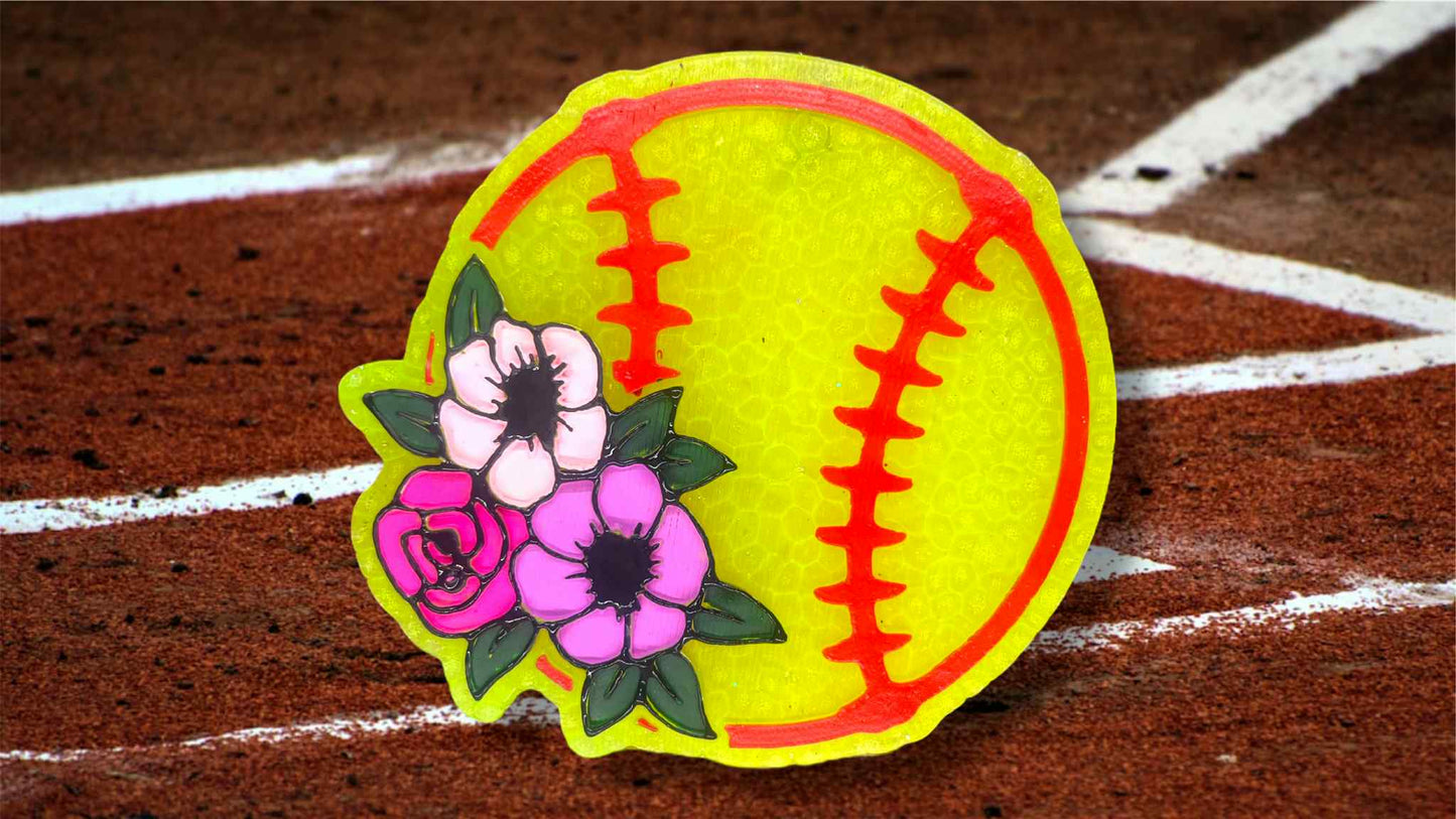 Softball/Baseball with Flowers Freshie Mold