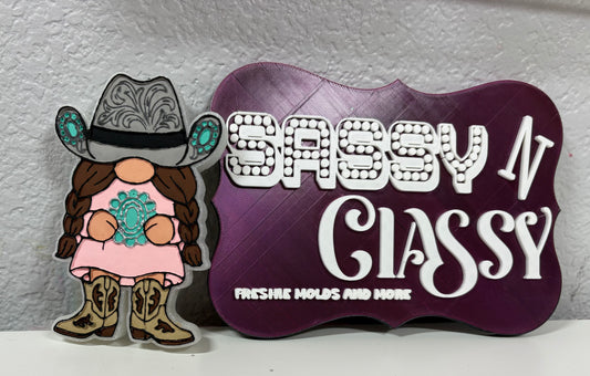 Cowgirl Concho Gnome Freshie Mold