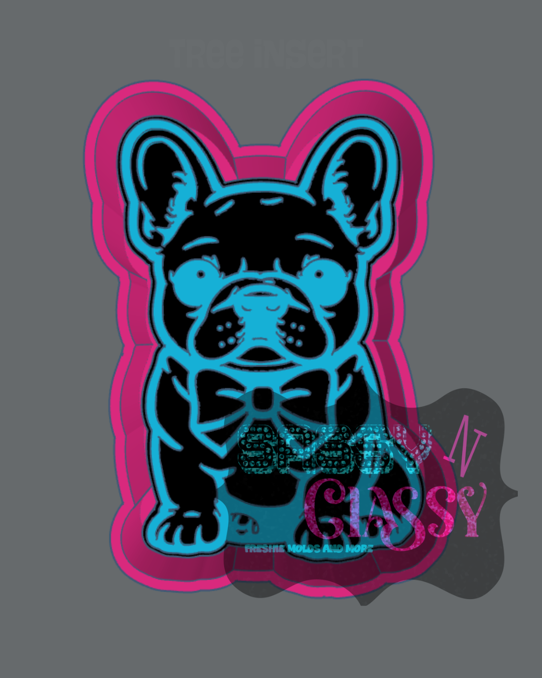 Frenchie with Bow Collar Freshie Mold