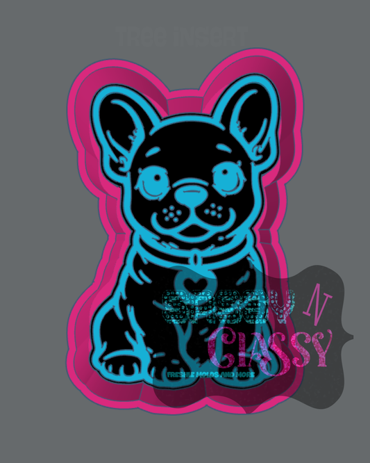 Frenchie with Heart Collar Freshie Mold