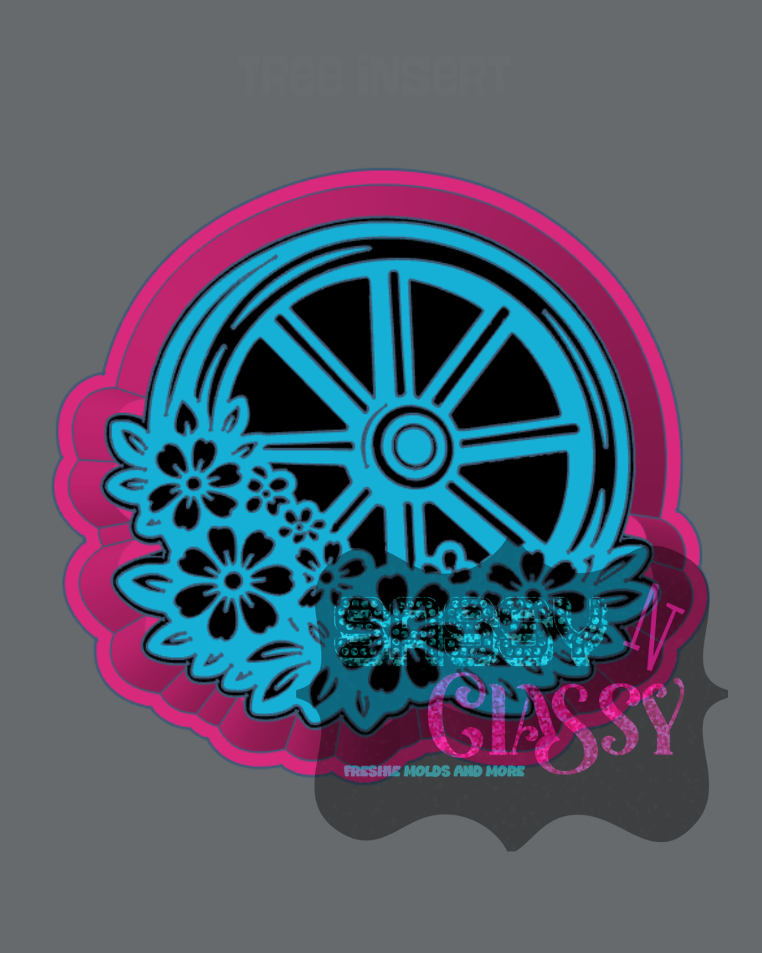 Floral Wagon Wheel Freshie Mold