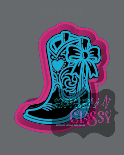 Heart Boot with Bow Freshie Mold