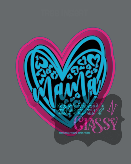 Mama Heart with Leopard Print Freshie Mold