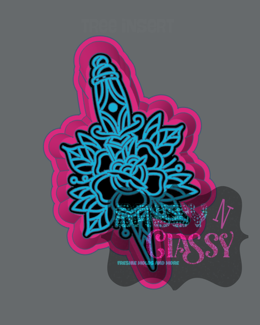 Floral Dagger Tattoo Freshie Mold