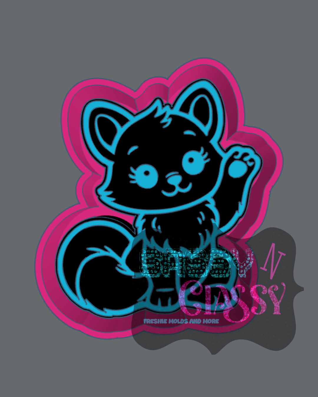 Fox waving Freshie Mold